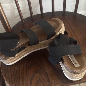Steve Madden Black Espadrille Sandals